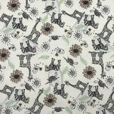 FLANELLETTE IMPRIMÉE BLANC ZÈBRES GIRAFFES À BOTTES