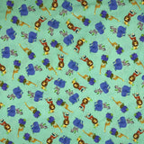 COTON IMPRIMÉ JUNGLE TOTEM TURQUOISE