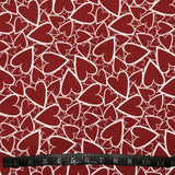COTON IMPRIMÉ COEURS ROUGES