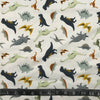 FLANELLETTE IMPRIMÉE PETITS DINOSAURES FOND BLANC
