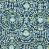 TISSU EXTÉRIEUR MOTIFS BLEU/TURQUOISE