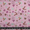 FLANELLETTE IMPRIMÉE RENARDAUX FOND ROSE