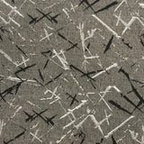 TISSU RECOUVREMENT - TRAITS NOIR ET GRIS FOND BRUN