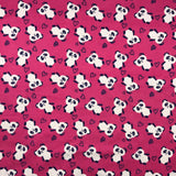 FLANELLETTE IMPRIMÉE PANDA SUR FOND ROSE