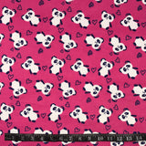 FLANELLETTE IMPRIMÉE PANDA SUR FOND ROSE